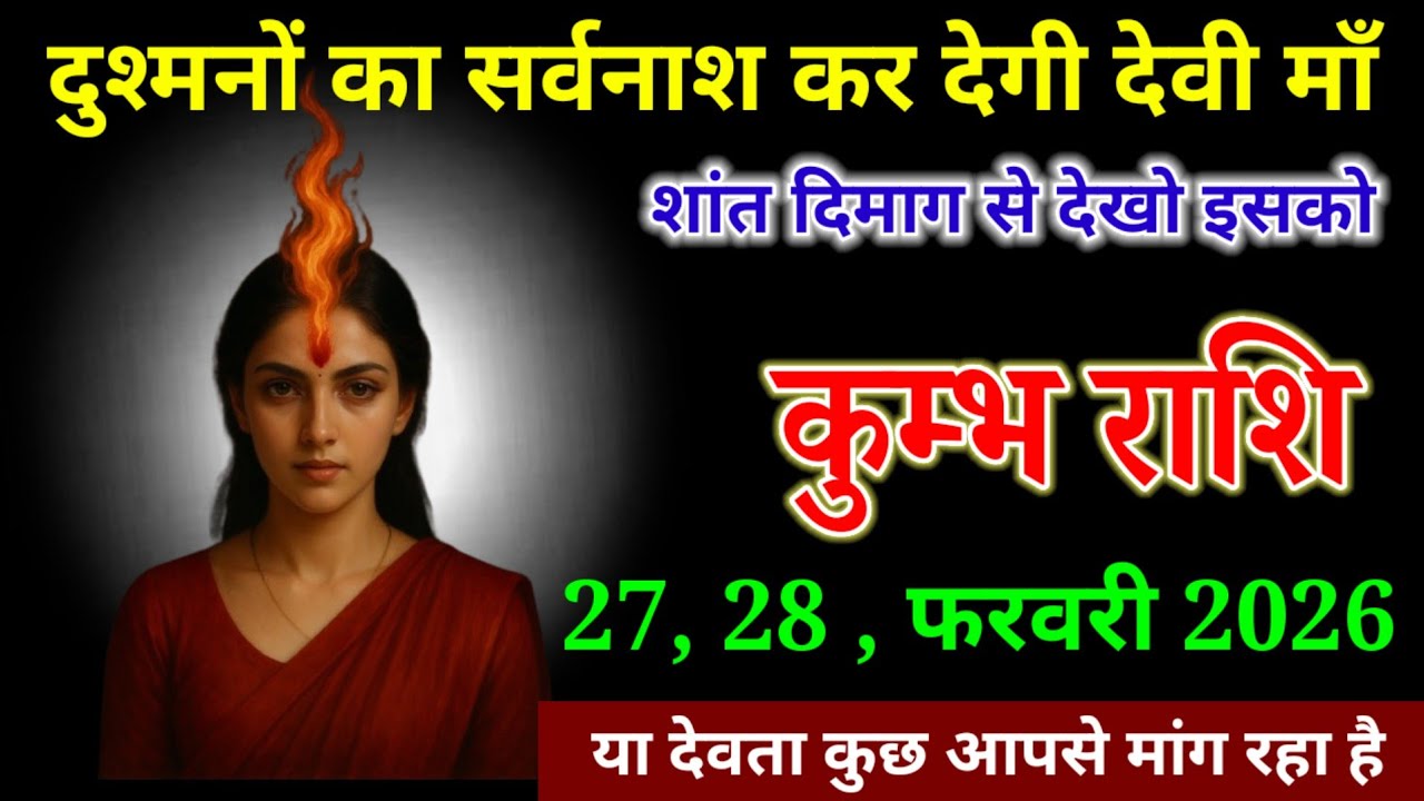 कुम्भ राशि वाले 27 फरवरी 2026 दुश्मनों का सर्वनाश कर देगी देवी माँ शांत दिमाग से देखो। Kumbh Rashi