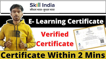 E- Learning Skills Free Certificate | Skill India Free Certificate