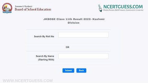 JKBOSE 11th Class Result 2022 Search By Name, Roll Number, Jammu/Kashmir Division - Check Here