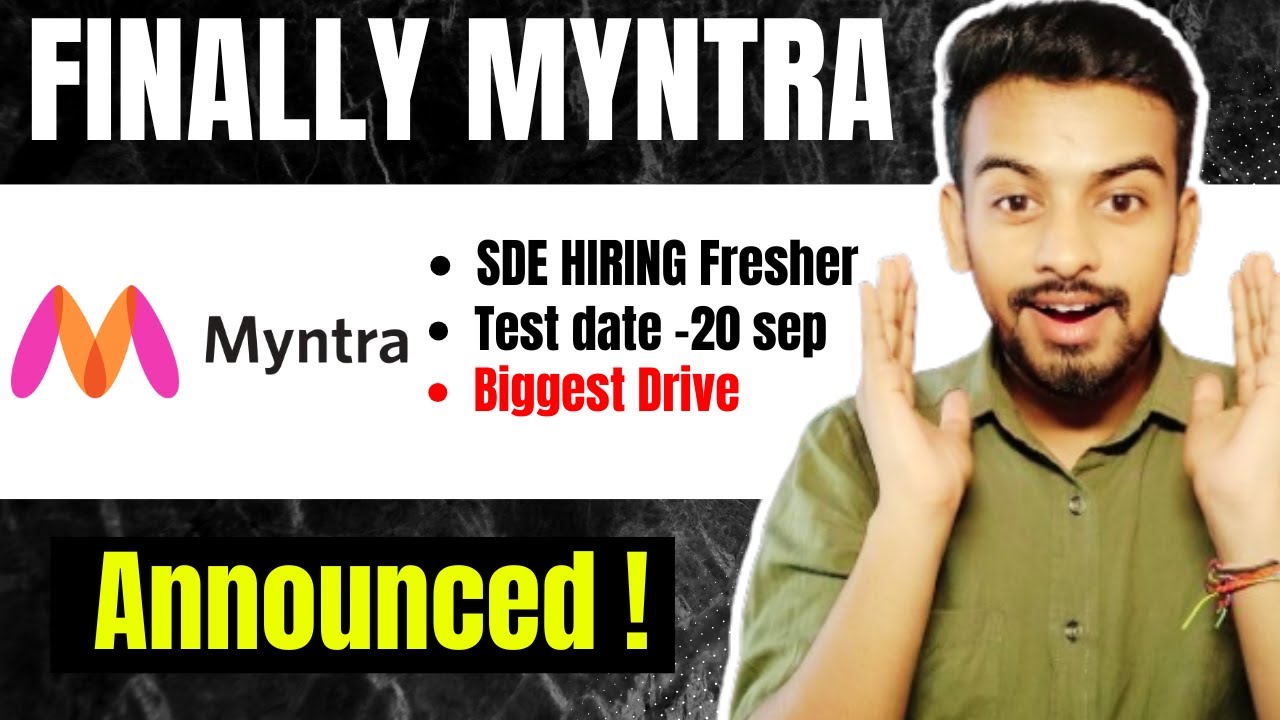 Finally Myntra SDE Hiring Announced ! Biggest OFF Campus Drive For 2026 Batch | Fresher Jobs