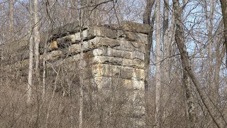 Abandoned Railroad Bridge Abutments, Olde West Chester, Ohio, Built 1870, Abandoned 1911