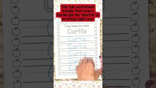 Editable FALL Name Tracing Worksheet Bundle — Instant Printable for PreK & Kindergarten!
