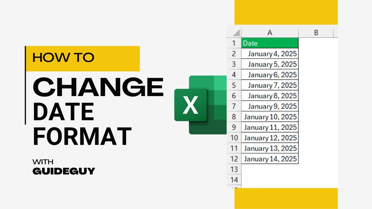 How To Change Date Format On Excel- Full Guide - YouTube