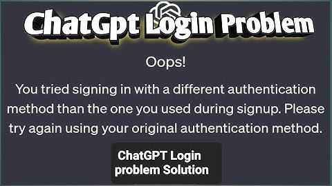 You tried signing in with a different authentication method than the one you used during signup