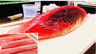 Tuna Sushi |How to Make Sushi 寿司开金枪鱼/How to Cut Tuna/How to Block Tuna for sushi Sashimi/Tuna Fillet