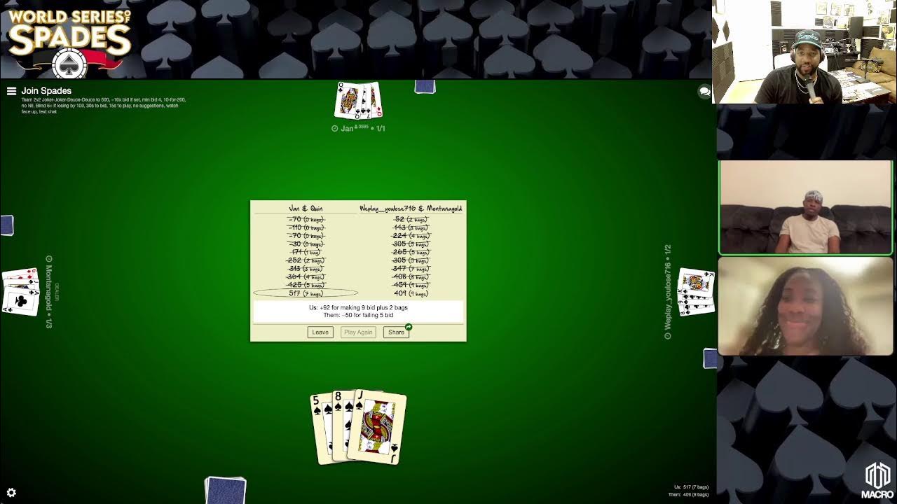 World Series of Spades Online Tournament Prime Time Spades YouTube