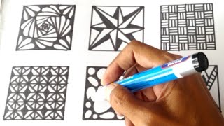 MENGGAMBAR 15 MOTIF ZENTANGLE || KREASI GAMBAR (Part 2)