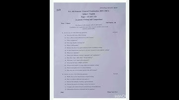 University of Burdwan|4th semester (General) 2019 |Subject - English|Paper - CC1D/2D/GE-4|