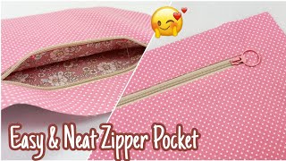 DIY Cara Membuat Saku Resleting/Easy & Neat Zipper Pocket Tutorial