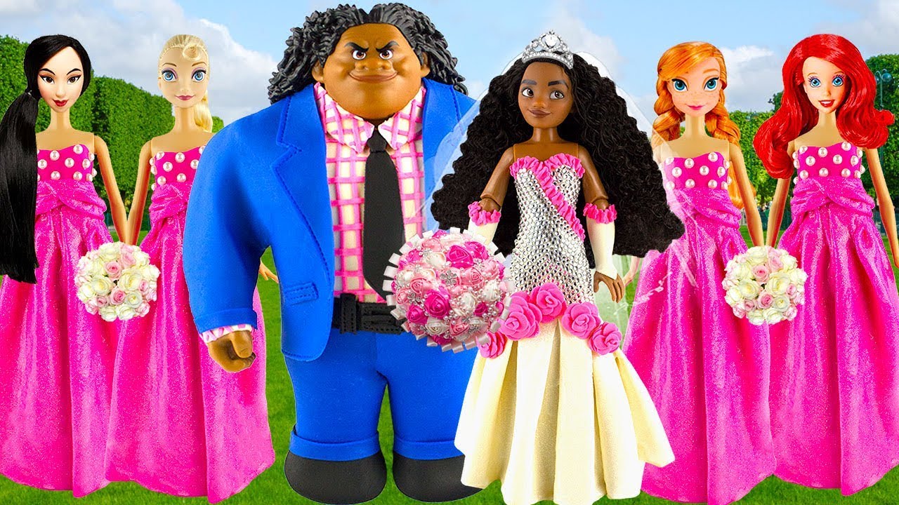 Play Doh Wedding Disney Princess Moana Maui Elsa Anna