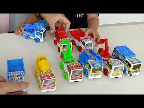 Unboxing mainan Mobil Kontruksi molen  truk  garuk 