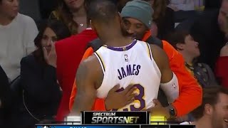 LeBron James \& Anothy Davis Greets Kobe Bryant With Other Players