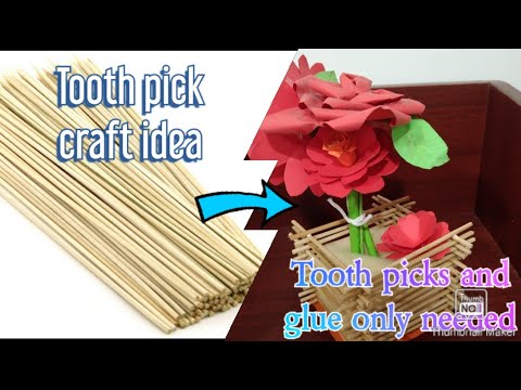 Toothpick String Craft Tooth pick craft idea #toothpick#crafts#vase#flowers#easy#craft#by# ...