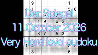 Sudoku solution – Der Spiegel 11 October 2026 Very Hard level sudoku screenshot 5