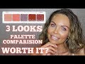 NATASHA DENONA CORAL PALETTE REVIEW | 3 LOOKS | SHADE COMPARISIONS