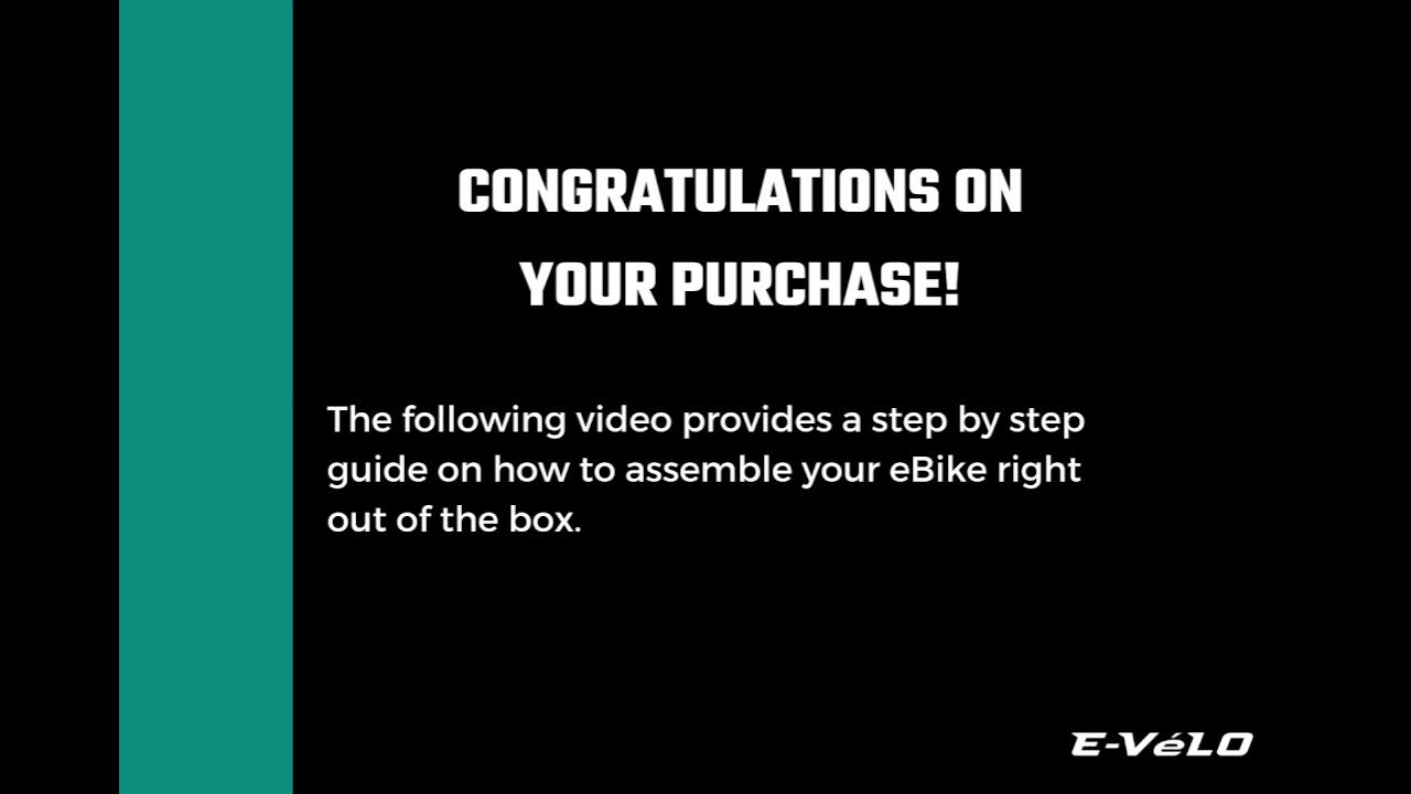 EVéLO eBike Assembly Instructions YouTube