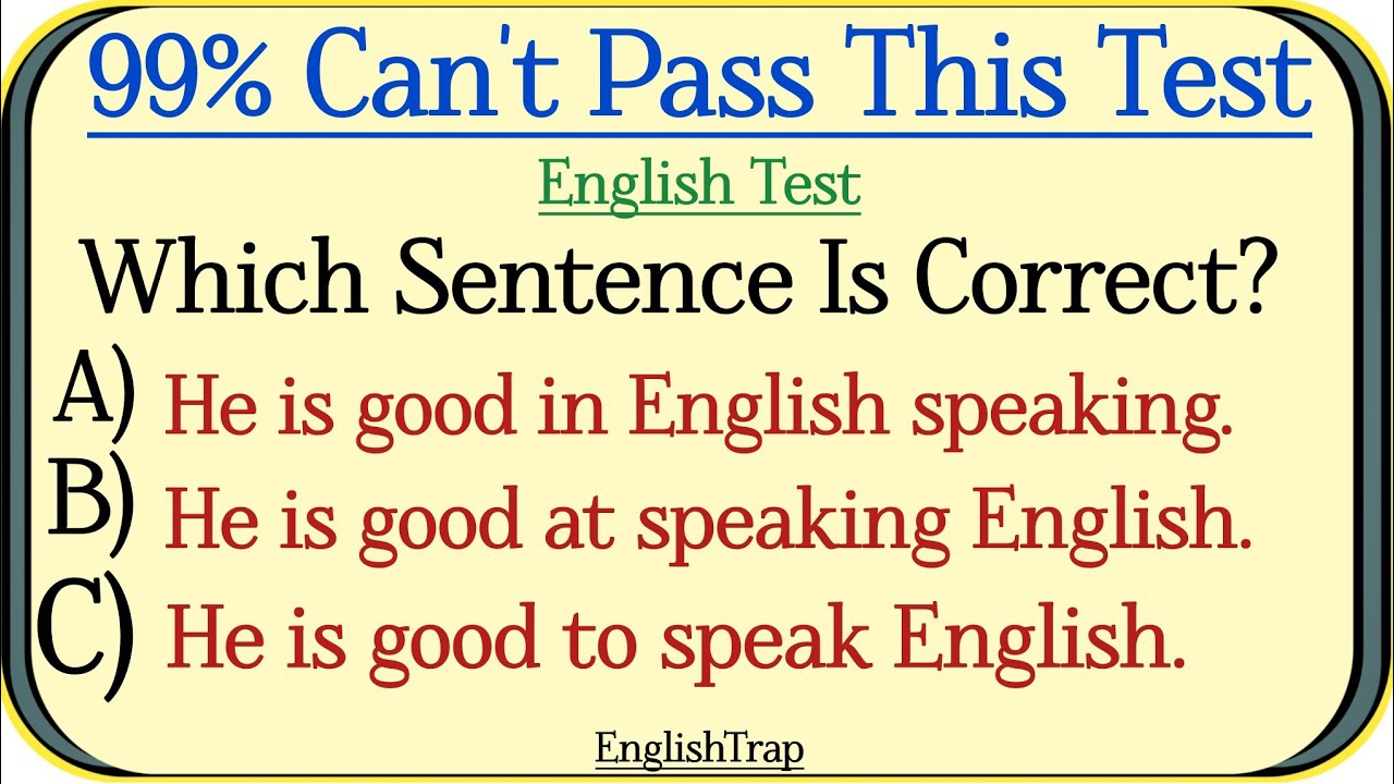 ENGLISH GRAMMAR TEST: 99% CAN'T PASS THIS TEST - YouTube