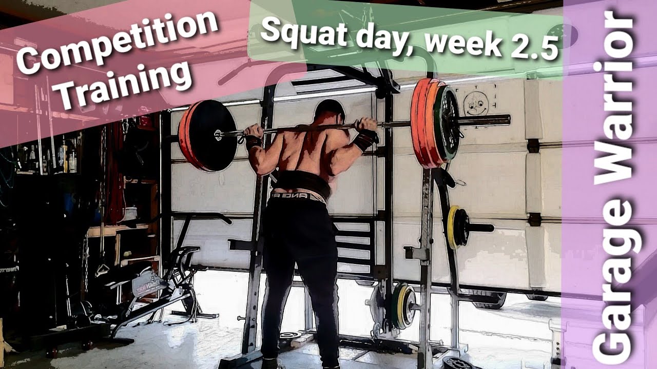 Training for Competition, week 2, second squat workout. Old man