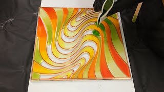 Resin Art that looks like stained glass - Twisted Waves #resinart #stainedglass