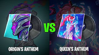 The Origin's Anthem vs Queen's Anthem Music Track in Fortnite
