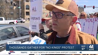 Thousands show up to protest current administration at KCMO 'No Kings' rally