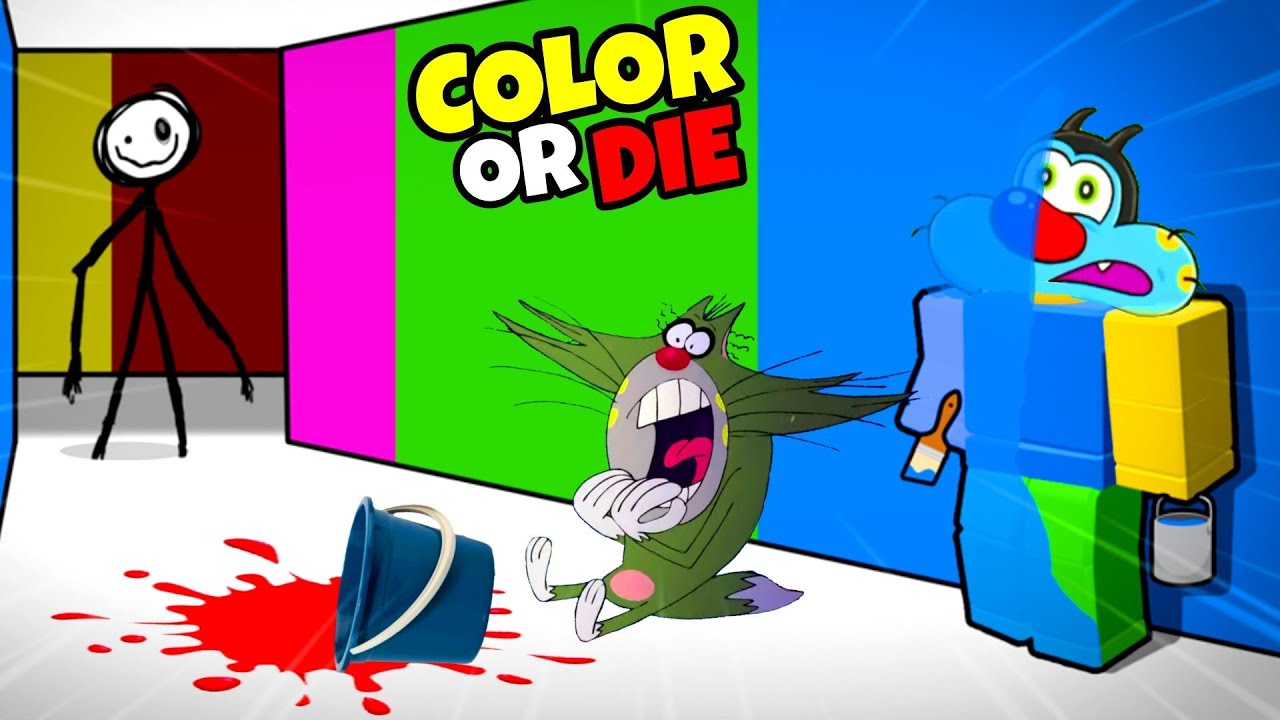 OGGY AND JACK PLAYING COLOR OR DIE IN ROBLOX! - YouTube