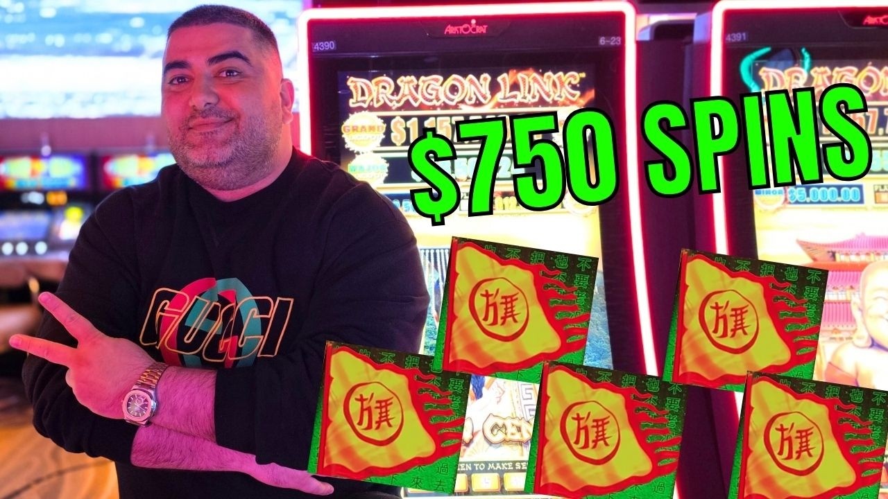 Я выиграл 7 бонусов, сделав ставки от 250 до 750 долларов на Million Dollar Dragon Link.