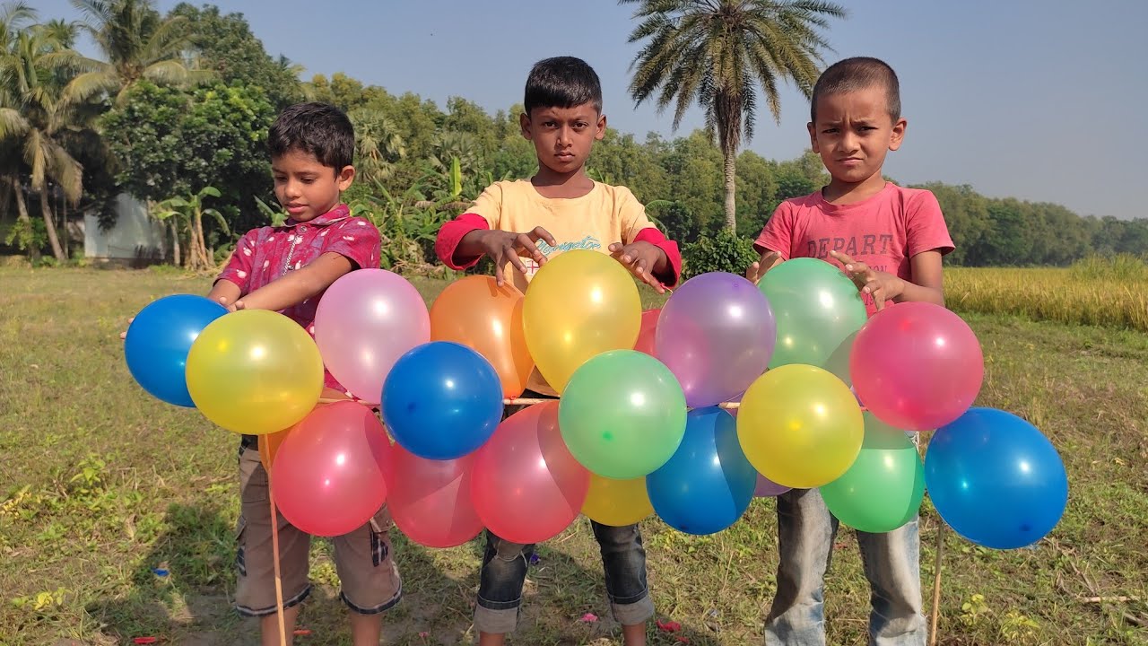 outdoor children beautiful funny balloon video and learn colours for with flower kids by kids