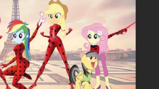 My Little Pony Equestria Girls Mane 6 Transforms Into Miraculous Ladybug And Cat Noir