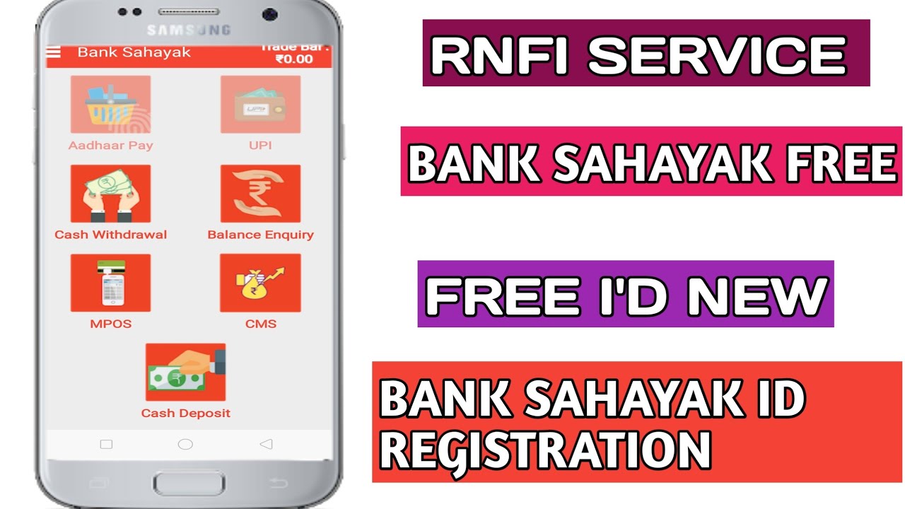 Bank Sahayak registration free of cost Rnfi Service retailer