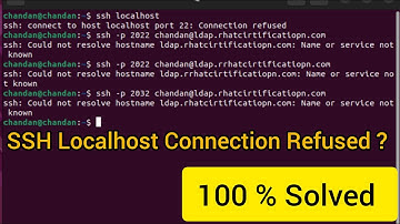 ssh: connect to host localhost port 22: connection refused | 100 % solved