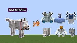 SuperDog vs All Snow Mutant mobs  Minecraft Mob Battle!