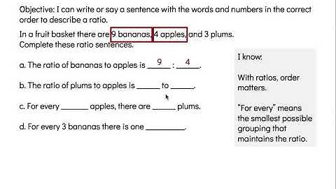 Introducing Ratios and Ratio Language Grade 6 Unit 2 Lesson 1
