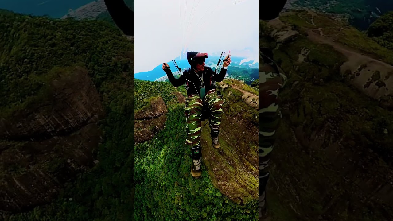 Voo Parapente CSCVL com visual deslumbrante de parte do relevo local.