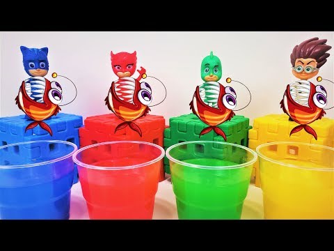 ? Wrong Body Pj Masks Learn Colors With Pj Masks Fishing And Candy Magic Surprise For Kids