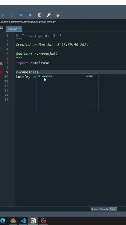 Camel Case module in Python #shorts #youtubeshorts #python - YouTube