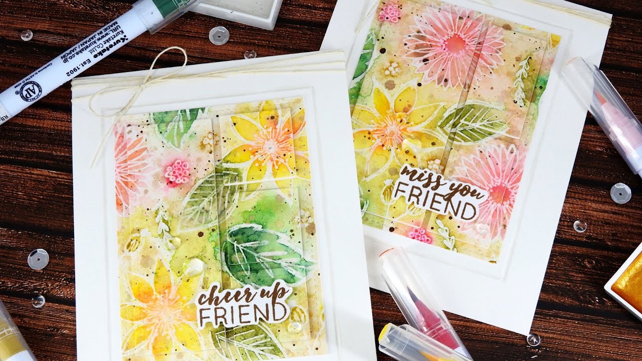 Pearlized Watercolor with Zig Markers by Pretty Pink Posh - YouTube