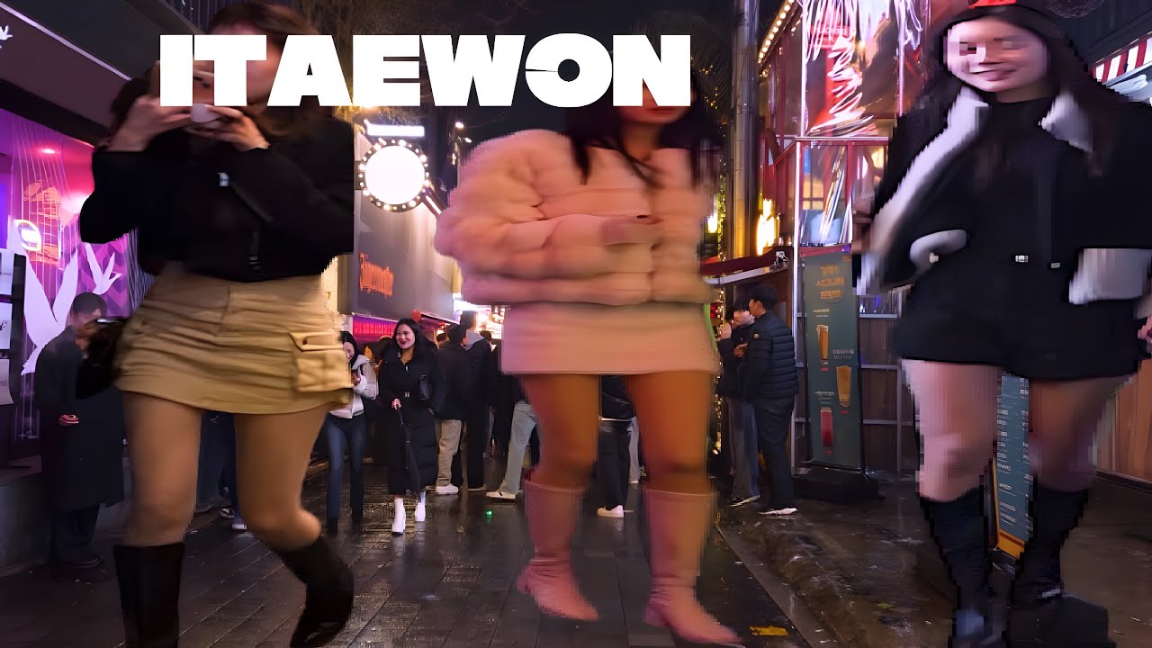 [4k HDR]🇰🇷🔥눈이 온뒤, 더 활기찬 이태원 클럽거리