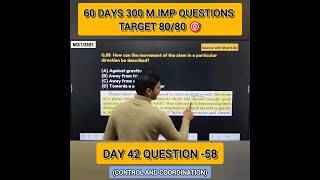 Day 42 | MCQ–58 | Control and Coordination | 60 Days – 300 Questions