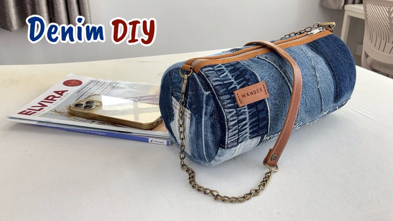 I transformed scraps of jeans into crossbody bag, Denim simple