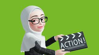 Green Screen Animasi muslimah bergerak