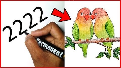 How To Draw A Parrot From 2222 | Easy Two Parrot Drawing Ideas For Kids
