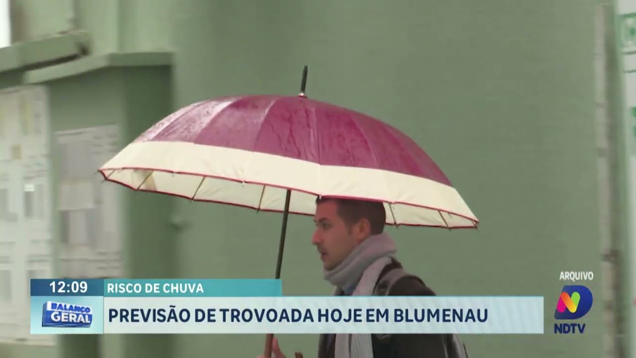 ATENÇÃO, BLUMENAU! Risco de trovoada nesta segunda-feira (21)