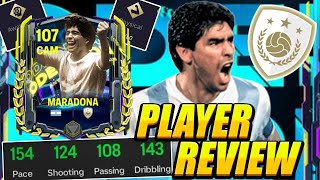 BEST CAM! CODE NEON ICON MARADONA PLAYER REVIEW! 107 MARADONA REVIEW! 107 CODE NEON MARADONA REVIEW!