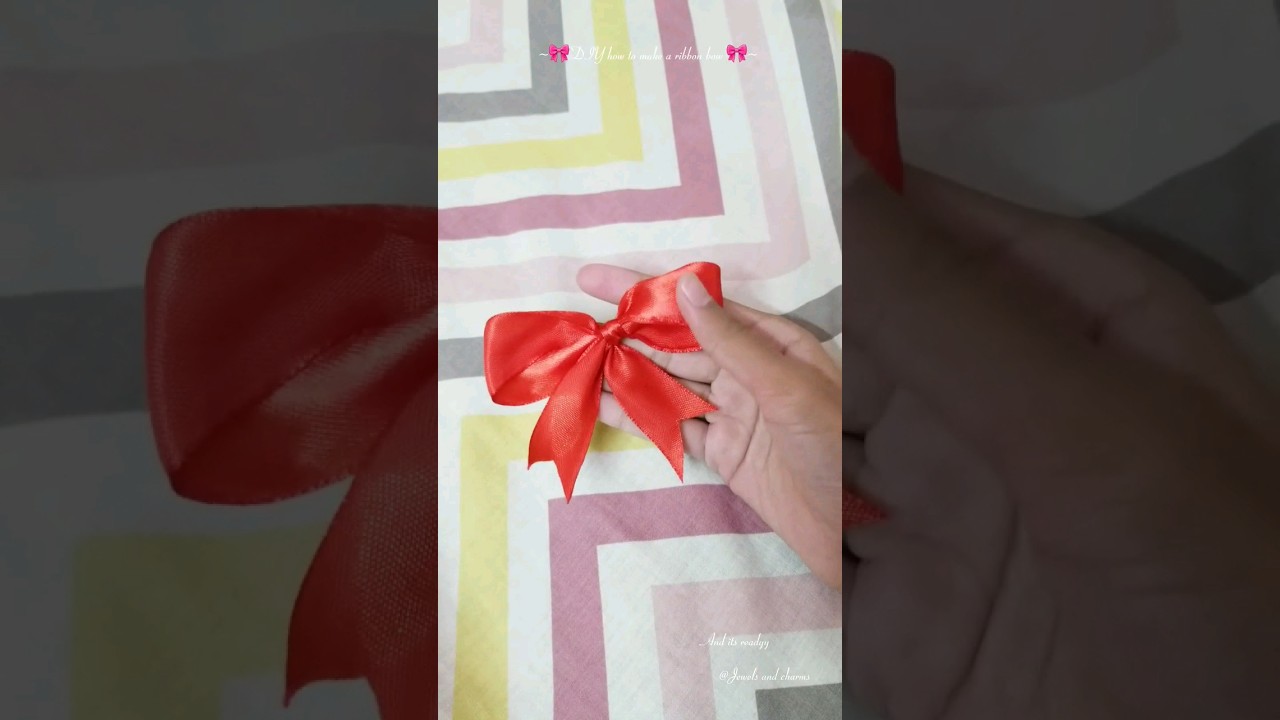 How to make a ribbon bow 🎀😌(EASY). 