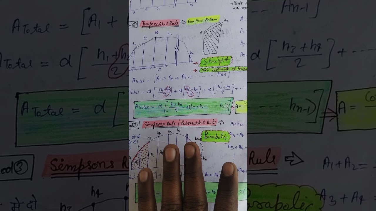 Simpsion 1/3 rule compaired Trapezoidal rule SURVEYING 