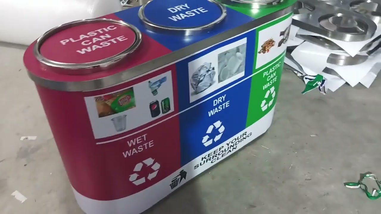 Stainless steel trio dustbin | Available on IndiaMART