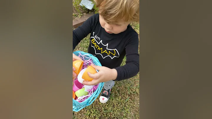 Gabe hunting for resurrection eggs March 30, 2021