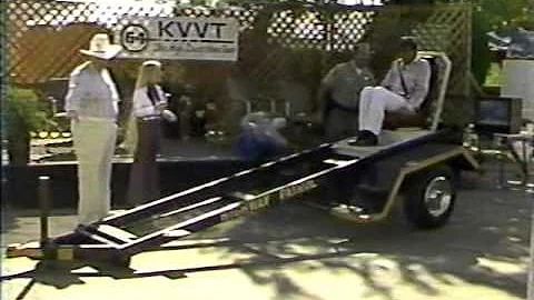 Randy Andrew rides CHP seatbelt tester.