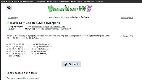 Java Practice It || 5.22 deMorgans || expression, boolean, De Morgan